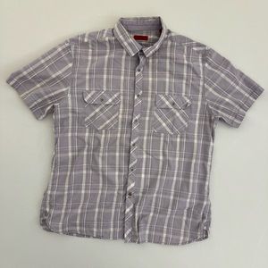 Light Purple White Vertical Stripes Alfani SS XL Button Up Shirt Extra Large